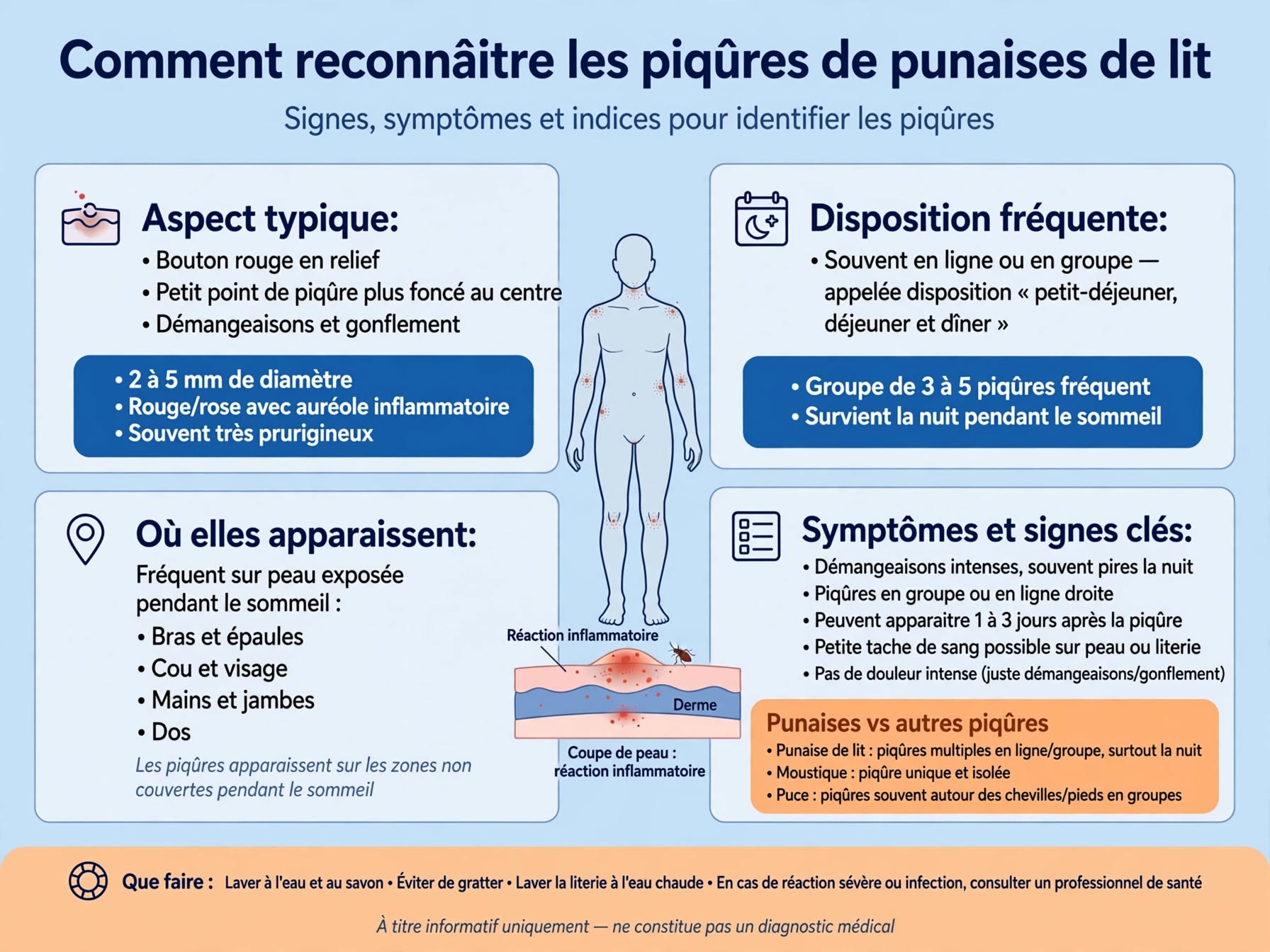Comment reconnaître les piqûres de punaises de lit